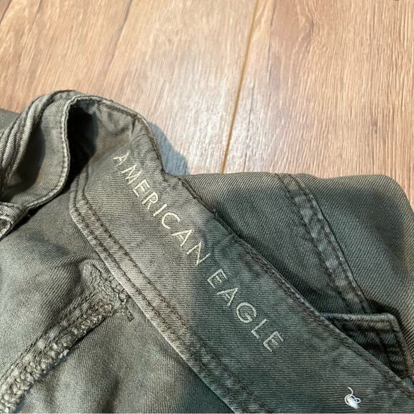 American Eagle Outfitters High Rise Olive Green Taper Pant Straight Leg - Picture 5 of 10